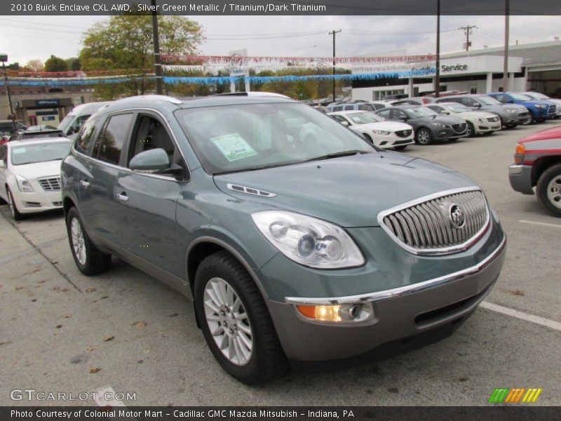 Silver Green Metallic / Titanium/Dark Titanium 2010 Buick Enclave CXL AWD