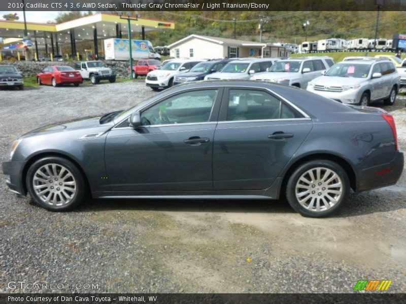Thunder Gray ChromaFlair / Light Titanium/Ebony 2010 Cadillac CTS 4 3.6 AWD Sedan