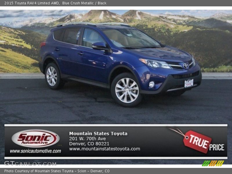 Blue Crush Metallic / Black 2015 Toyota RAV4 Limited AWD