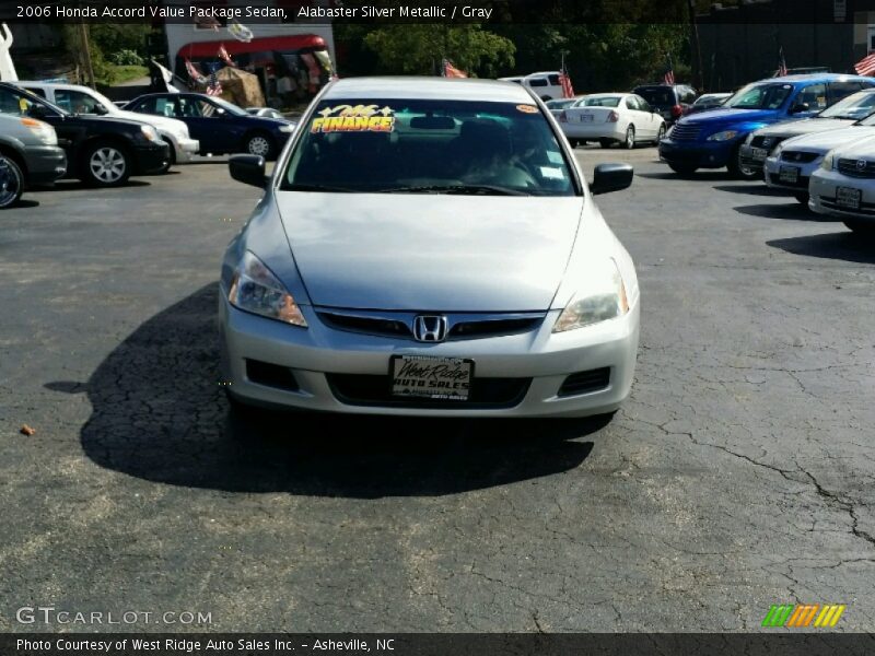 Alabaster Silver Metallic / Gray 2006 Honda Accord Value Package Sedan