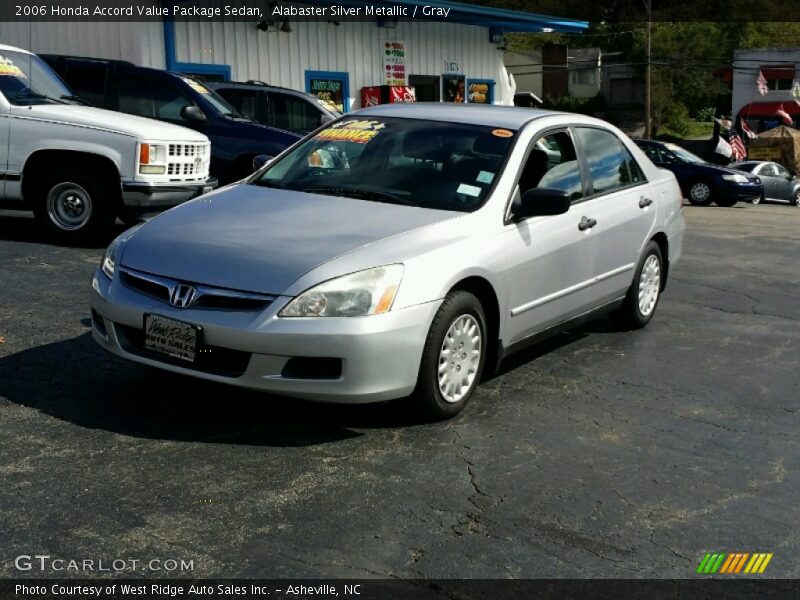 Alabaster Silver Metallic / Gray 2006 Honda Accord Value Package Sedan