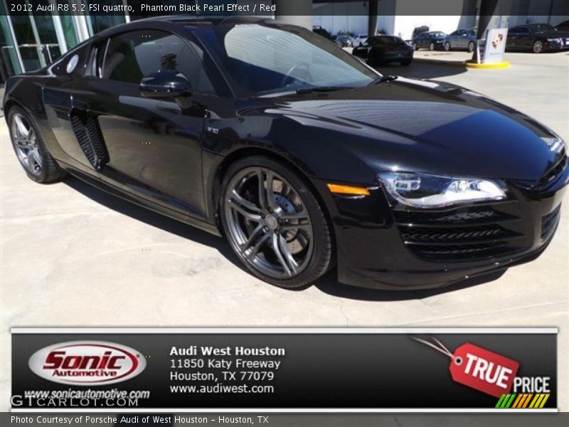 Phantom Black Pearl Effect / Red 2012 Audi R8 5.2 FSI quattro