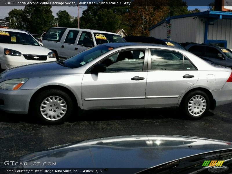 Alabaster Silver Metallic / Gray 2006 Honda Accord Value Package Sedan