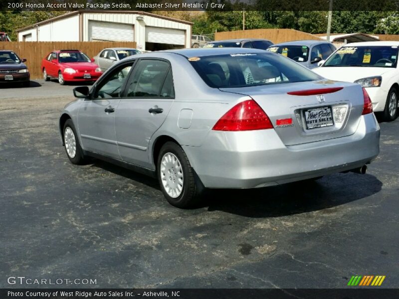 Alabaster Silver Metallic / Gray 2006 Honda Accord Value Package Sedan
