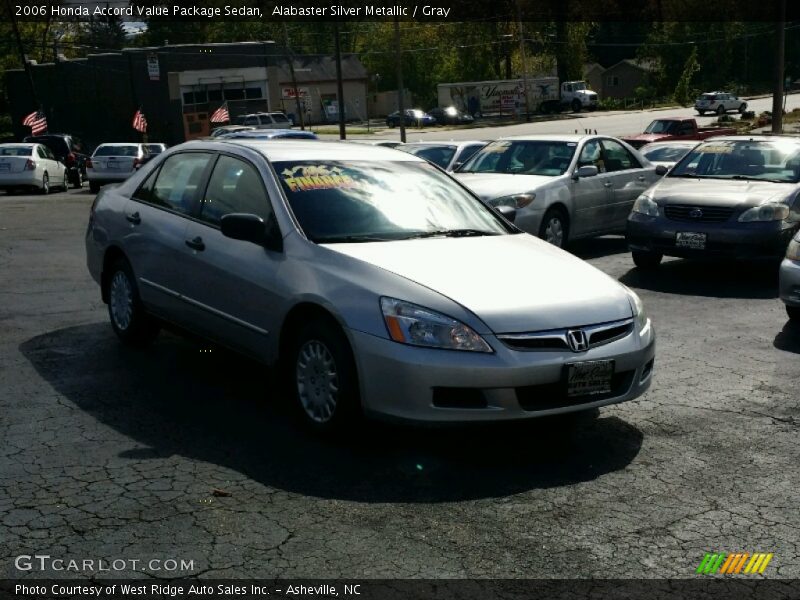 Alabaster Silver Metallic / Gray 2006 Honda Accord Value Package Sedan