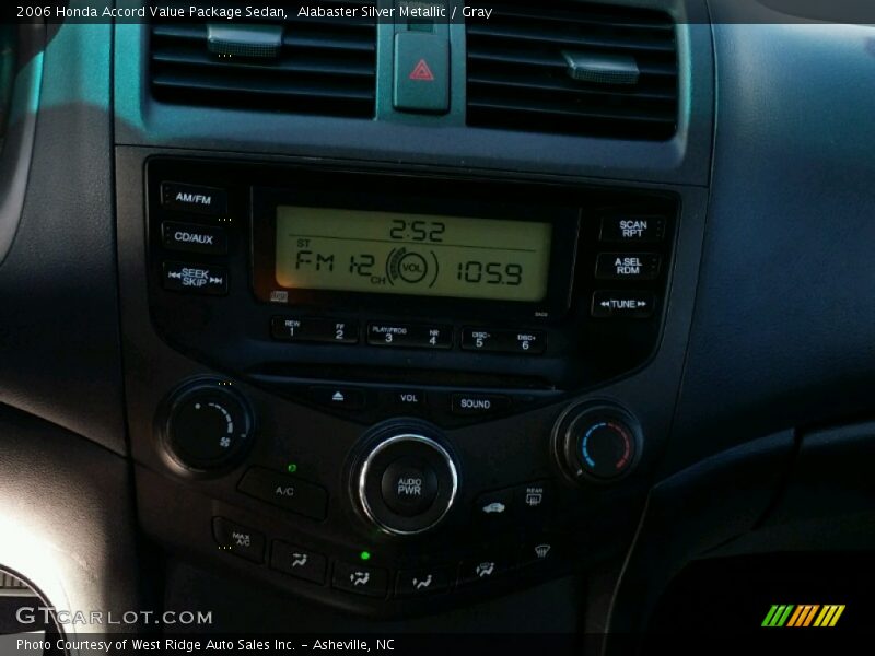 Alabaster Silver Metallic / Gray 2006 Honda Accord Value Package Sedan