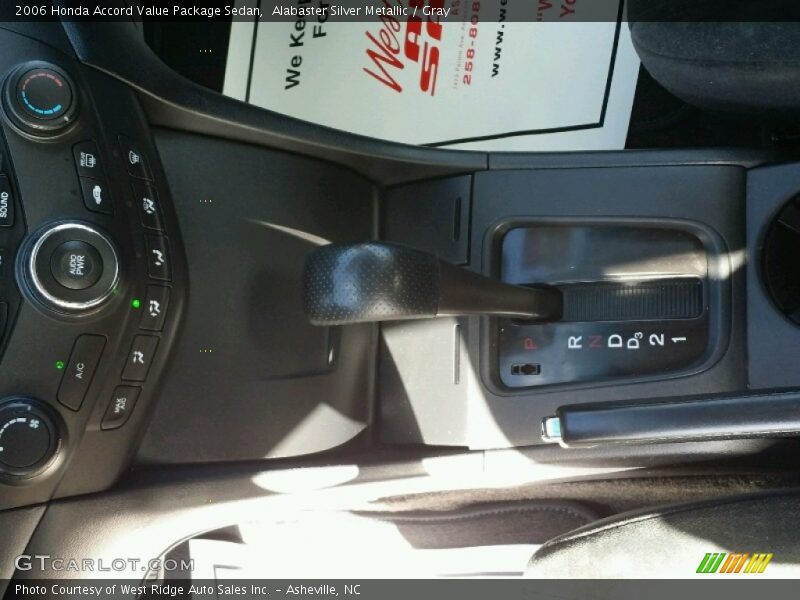 Alabaster Silver Metallic / Gray 2006 Honda Accord Value Package Sedan