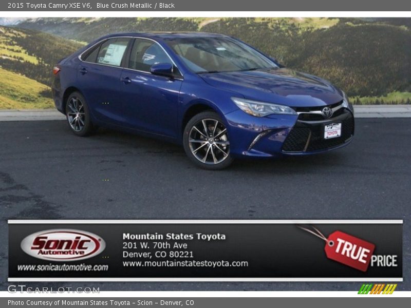 Blue Crush Metallic / Black 2015 Toyota Camry XSE V6
