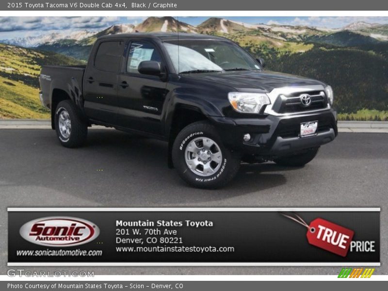 Black / Graphite 2015 Toyota Tacoma V6 Double Cab 4x4