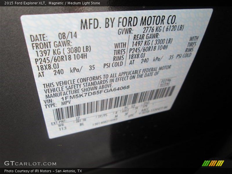 Magnetic / Medium Light Stone 2015 Ford Explorer XLT