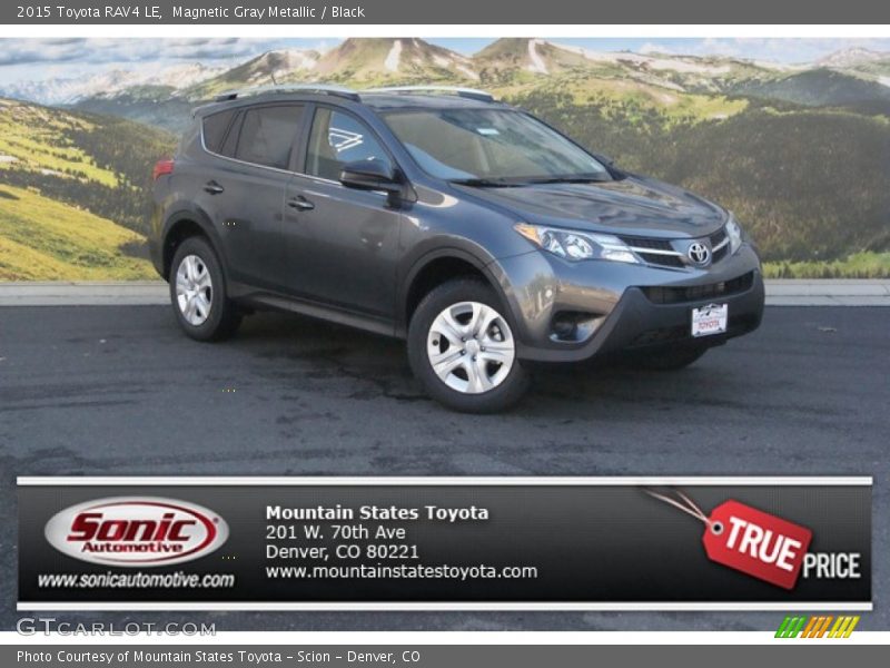 Magnetic Gray Metallic / Black 2015 Toyota RAV4 LE