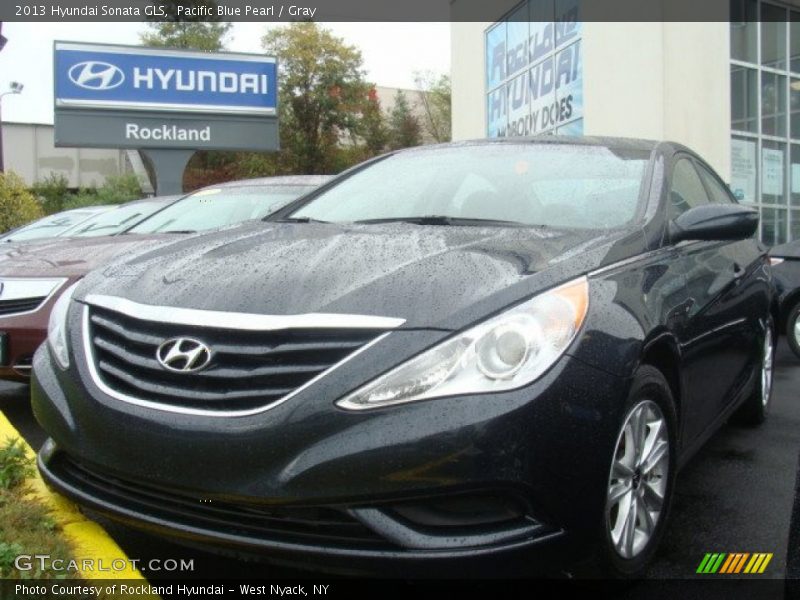 Pacific Blue Pearl / Gray 2013 Hyundai Sonata GLS