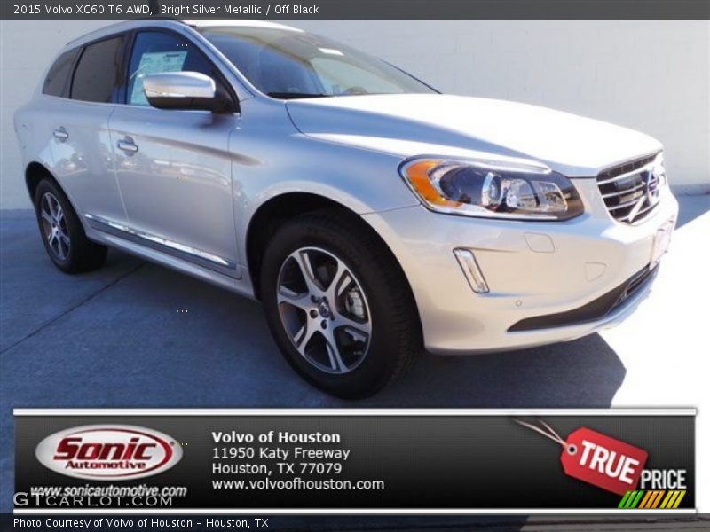 Bright Silver Metallic / Off Black 2015 Volvo XC60 T6 AWD