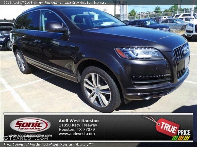 Lava Gray Metallic / Espresso 2015 Audi Q7 3.0 Premium Plus quattro
