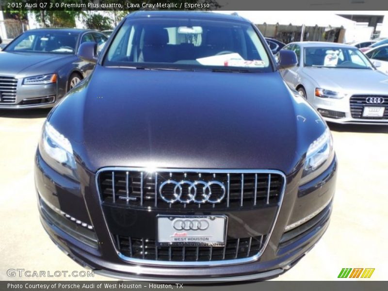 Lava Gray Metallic / Espresso 2015 Audi Q7 3.0 Premium Plus quattro