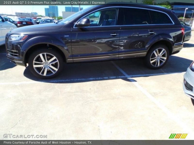 Lava Gray Metallic / Espresso 2015 Audi Q7 3.0 Premium Plus quattro
