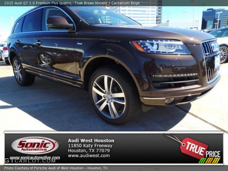 Teak Brown Metallic / Cardamom Beige 2015 Audi Q7 3.0 Premium Plus quattro