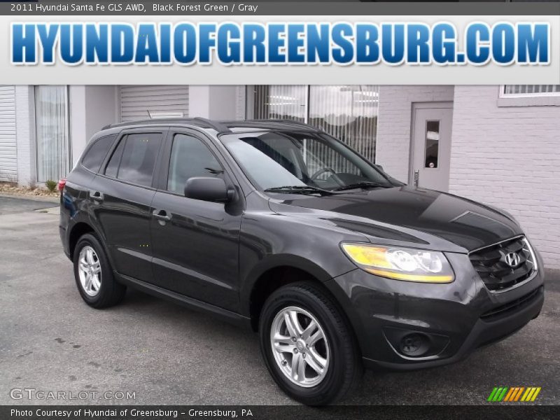 Black Forest Green / Gray 2011 Hyundai Santa Fe GLS AWD