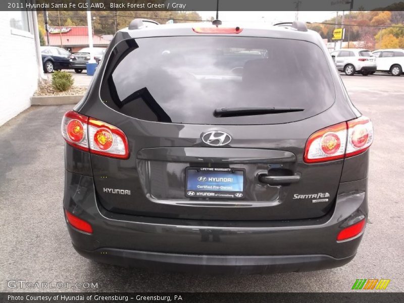 Black Forest Green / Gray 2011 Hyundai Santa Fe GLS AWD