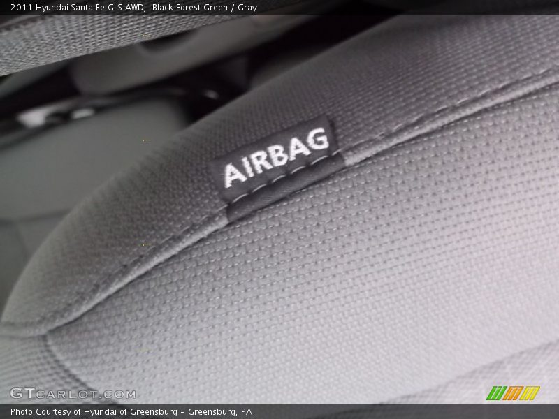 Black Forest Green / Gray 2011 Hyundai Santa Fe GLS AWD