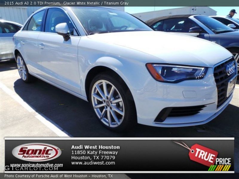 Glacier White Metallic / Titanium Gray 2015 Audi A3 2.0 TDI Premium