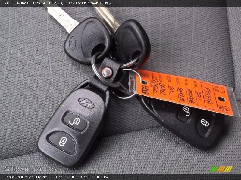 Black Forest Green / Gray 2011 Hyundai Santa Fe GLS AWD