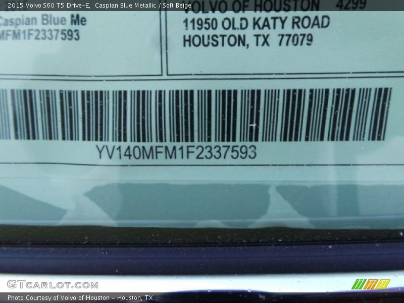 Caspian Blue Metallic / Soft Beige 2015 Volvo S60 T5 Drive-E