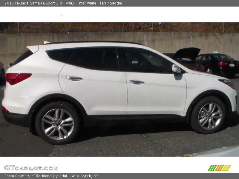 Frost White Pearl / Saddle 2015 Hyundai Santa Fe Sport 2.0T AWD