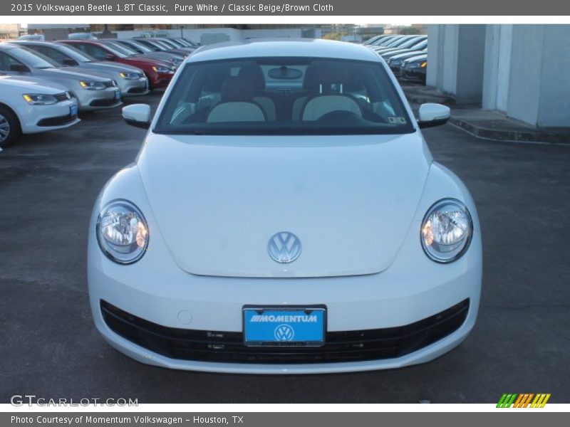 Pure White / Classic Beige/Brown Cloth 2015 Volkswagen Beetle 1.8T Classic