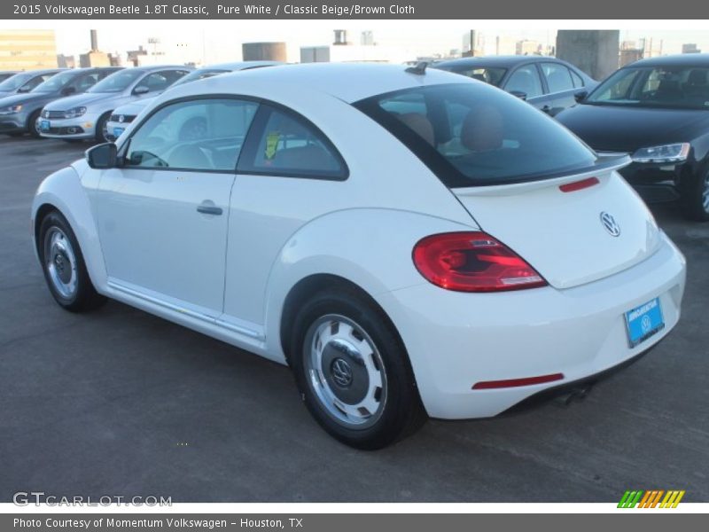 Pure White / Classic Beige/Brown Cloth 2015 Volkswagen Beetle 1.8T Classic