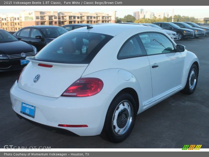 Pure White / Classic Beige/Brown Cloth 2015 Volkswagen Beetle 1.8T Classic