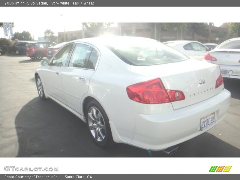 Ivory White Pearl / Wheat 2006 Infiniti G 35 Sedan