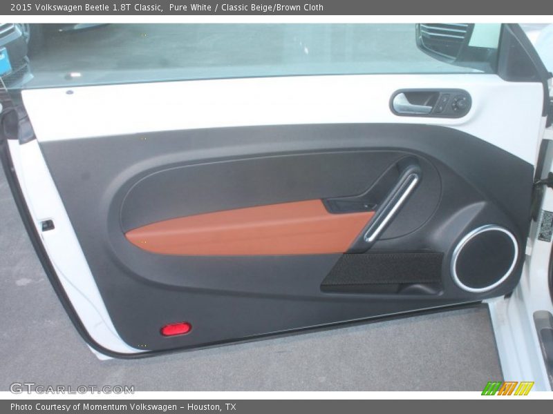 Pure White / Classic Beige/Brown Cloth 2015 Volkswagen Beetle 1.8T Classic
