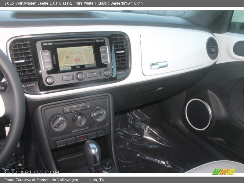 Pure White / Classic Beige/Brown Cloth 2015 Volkswagen Beetle 1.8T Classic