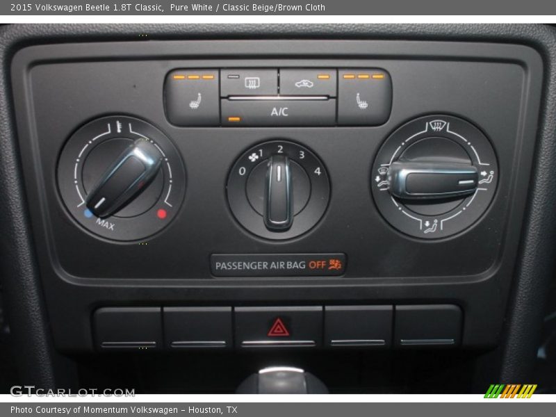 Pure White / Classic Beige/Brown Cloth 2015 Volkswagen Beetle 1.8T Classic