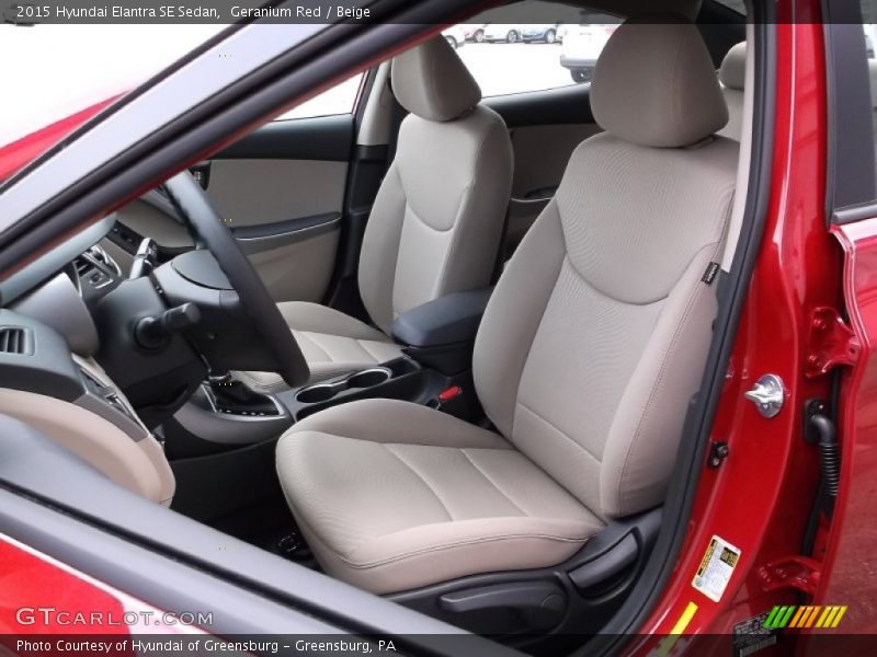 Geranium Red / Beige 2015 Hyundai Elantra SE Sedan