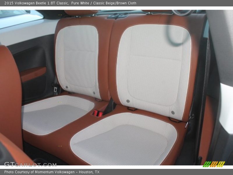 Pure White / Classic Beige/Brown Cloth 2015 Volkswagen Beetle 1.8T Classic