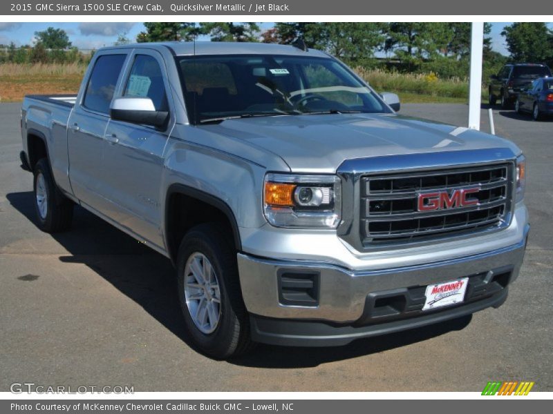 Quicksilver Metallic / Jet Black 2015 GMC Sierra 1500 SLE Crew Cab