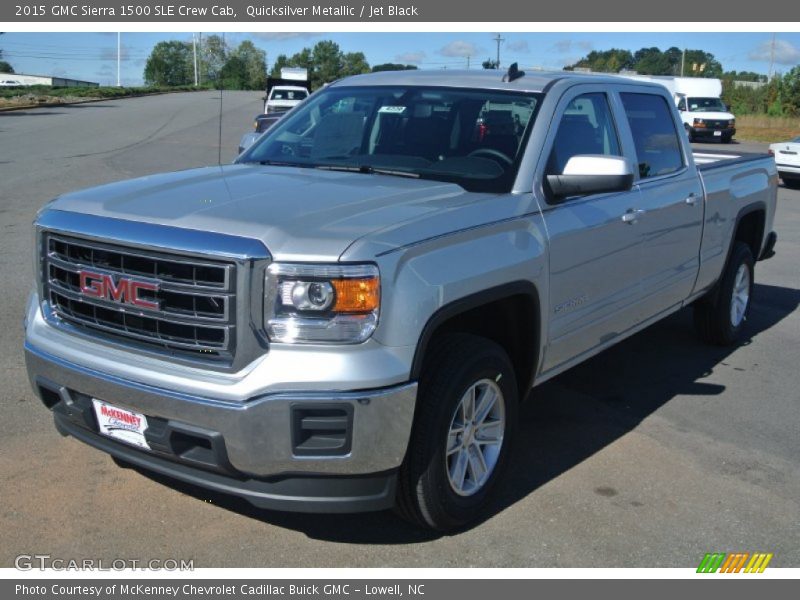 Quicksilver Metallic / Jet Black 2015 GMC Sierra 1500 SLE Crew Cab