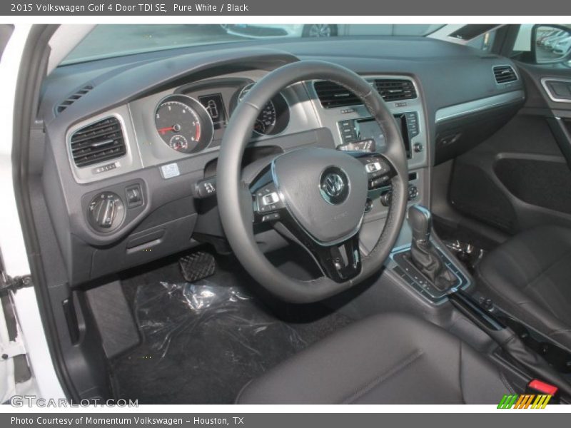 Pure White / Black 2015 Volkswagen Golf 4 Door TDI SE