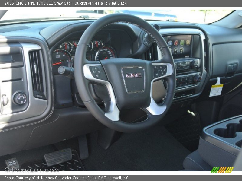 Quicksilver Metallic / Jet Black 2015 GMC Sierra 1500 SLE Crew Cab