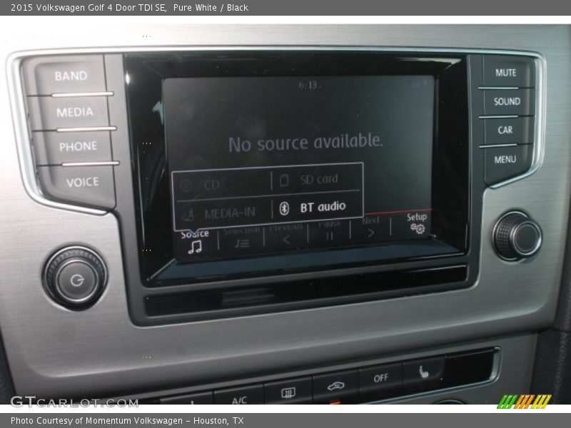 Pure White / Black 2015 Volkswagen Golf 4 Door TDI SE