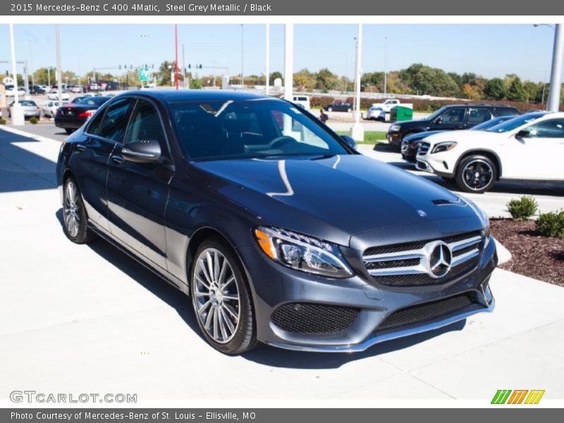 Steel Grey Metallic / Black 2015 Mercedes-Benz C 400 4Matic