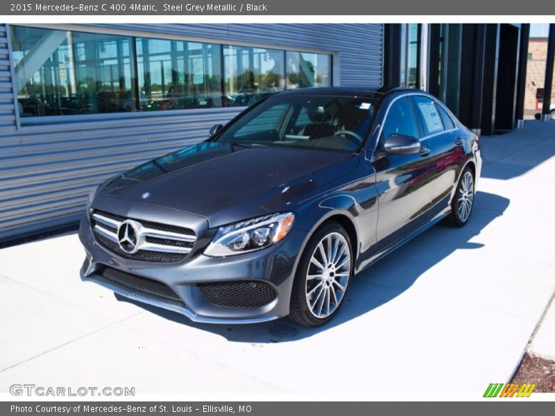 Steel Grey Metallic / Black 2015 Mercedes-Benz C 400 4Matic