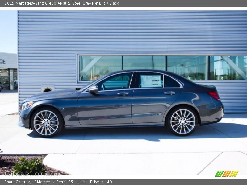 Steel Grey Metallic / Black 2015 Mercedes-Benz C 400 4Matic