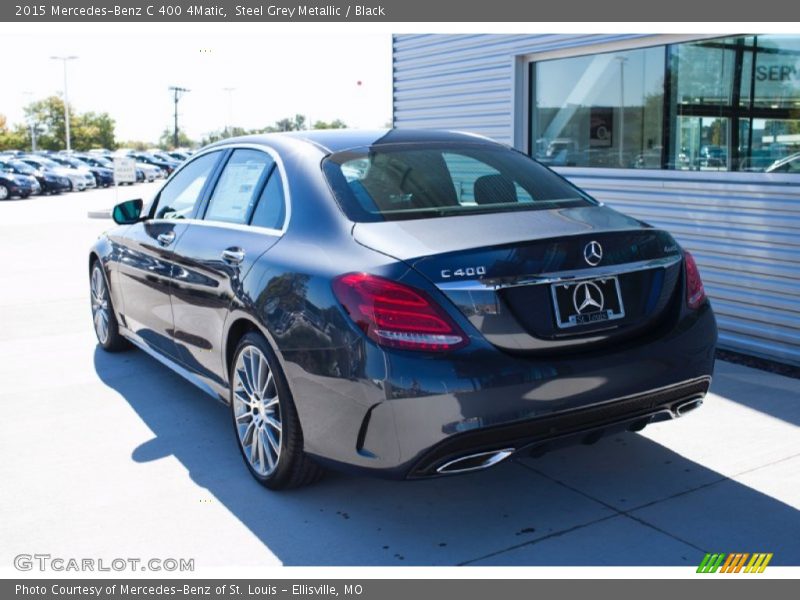 Steel Grey Metallic / Black 2015 Mercedes-Benz C 400 4Matic
