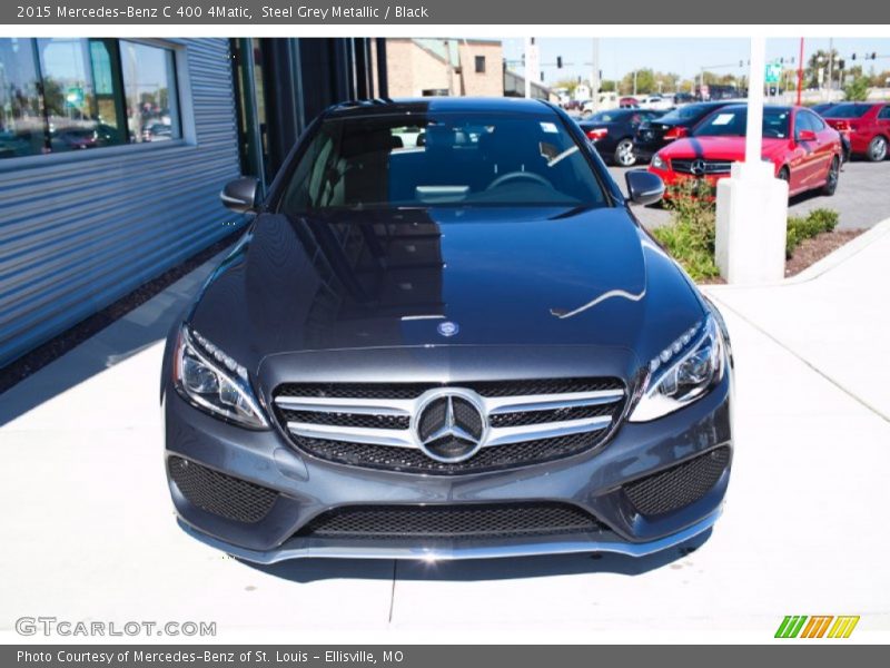 Steel Grey Metallic / Black 2015 Mercedes-Benz C 400 4Matic