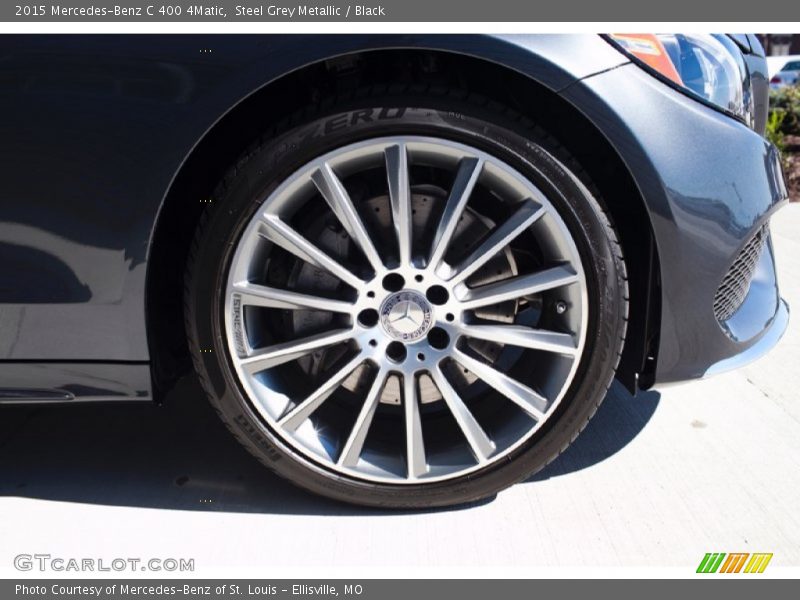 Steel Grey Metallic / Black 2015 Mercedes-Benz C 400 4Matic