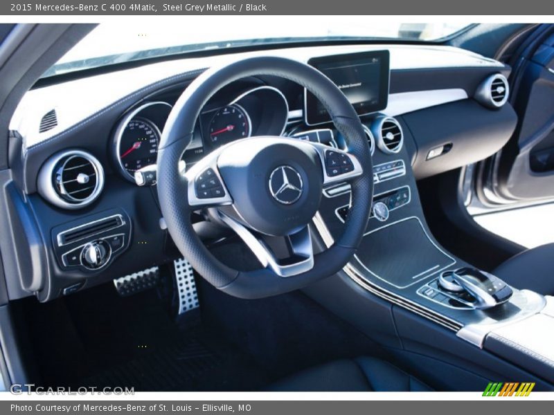Steel Grey Metallic / Black 2015 Mercedes-Benz C 400 4Matic
