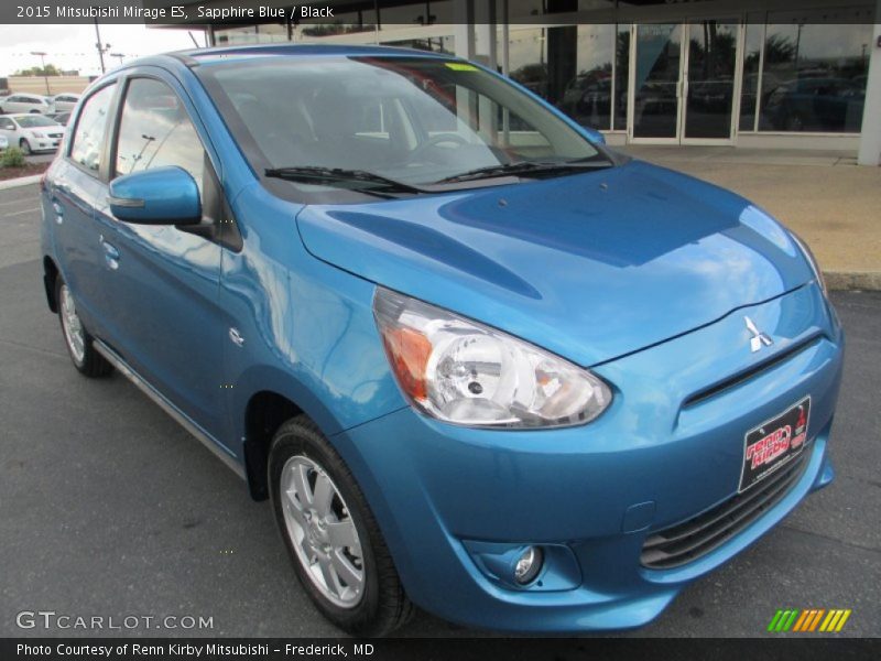 Sapphire Blue / Black 2015 Mitsubishi Mirage ES